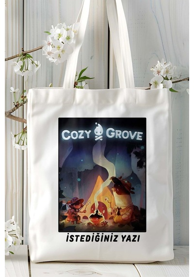 Art Hediye Cozy Grove Mobil Oyun Baskılı Omuz Çanta Çift Tafaflı Baskı Kişiye Özel 6 Çok Renkli