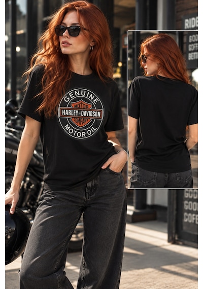 Gugus Kadın Outlet Tek Kalan Üst Giyim Modeller Siyah-harleydavidson-tshirt