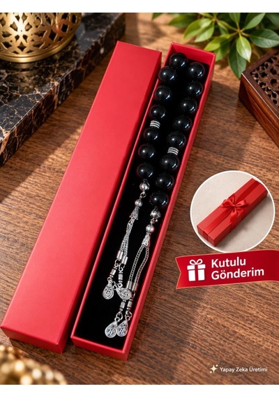 Şungit Taşı Zaza Sallamalık 12 Mm Premium Kalite El Yapımı