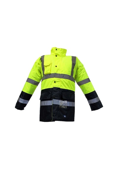 Junıor Jn1013 3xl Sarı- Lacivert Waterproof Fosforlu Oxford Parka Lacivert-Sarı