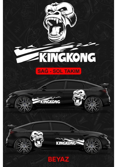 Kıng Kong Sticker - Yan Gövde Kaplama Seti Beyaz - 864812146