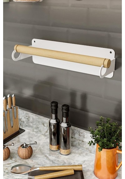 Lmz Yapışkanlı Doğal Gürgen Ağaç Ahşap Bar Metal Rulo Kağıt Havluluk, Kağıt Havlu Standı, Banyo Mutfak Havl Diğer