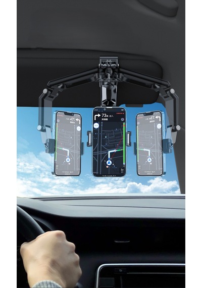 Araç Güneşlik Bağlantılı Telefon Tutucu Sunroof Masa Yatak Kenar Bağlantılı Telefon Tutacağı Siyah