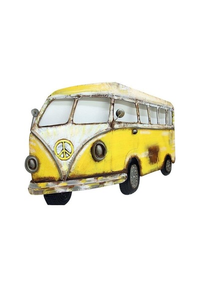 Minibüs Pano Sarı Vintage Dekoratif Ev Ofis Hediyelik