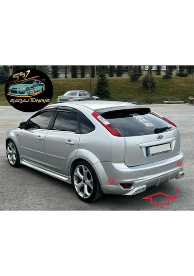 Ford Focus 2 Egzoz Görünümlü Arka Tampon Eki Fiberglass Boyasız