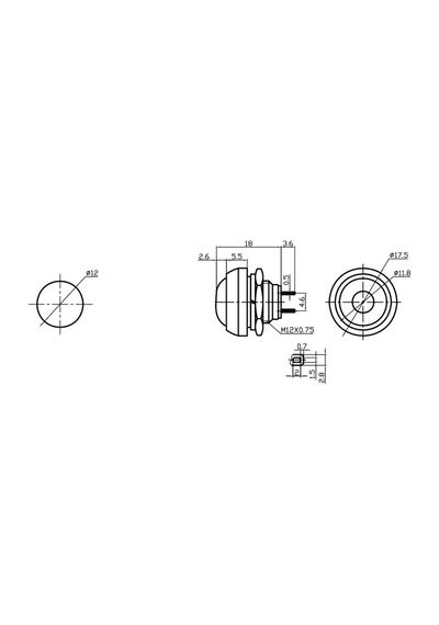 Ic-184 Buton 12Mm Pbs33B (5 Adet) Mavi