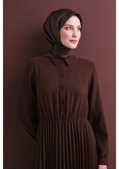 Armine İpek Eşarp 2027 Kış - 9601-86 Kahverengi Twill