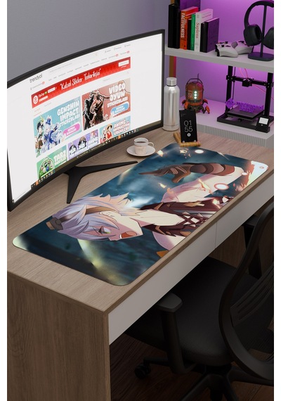 Bennett Genshin Impact Anime Gacha V5 - 90x40 Xxl Gaming Mouse Pad Fare Altlığı