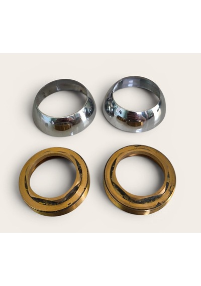 Batarya Musluk Çeşme 40mm Somun + Rozet Huni İkili Set Sarı