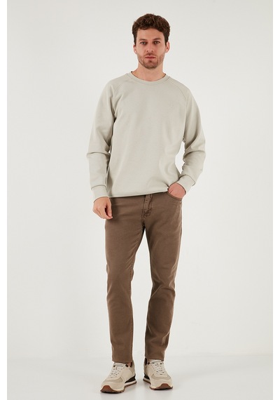 Buratti Streç Pamuklu Relaxed Fit Bisiklet Yaka 2'Li Paket Erkek Sweat 5901210S2 Taş-Açık Haki