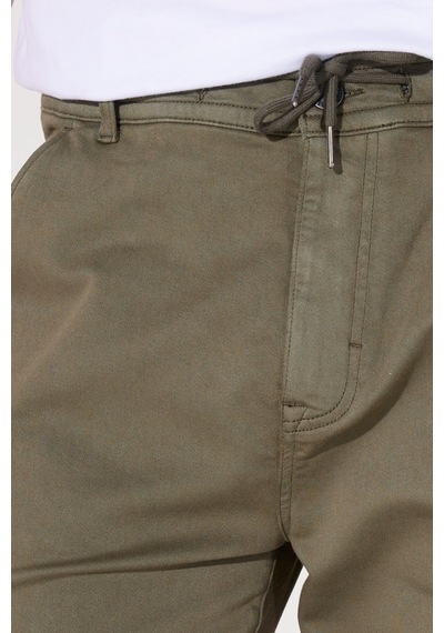Lee Slim Fit Dar Kesim Normal Bel Haki Esnek Jogger Pantolon LM043002801 Haki