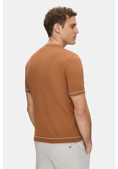 Ucla Fared Kahve Bisiklet Yaka Triko Nakışlı %100 Pamuk Standard Fit Erkek Tshirt Kahverengi Ucla Fared Kahve Bisiklet Yaka Triko Nakışlı %100 Pamuk Standard Fit Erkek Tshirt Kahverengi