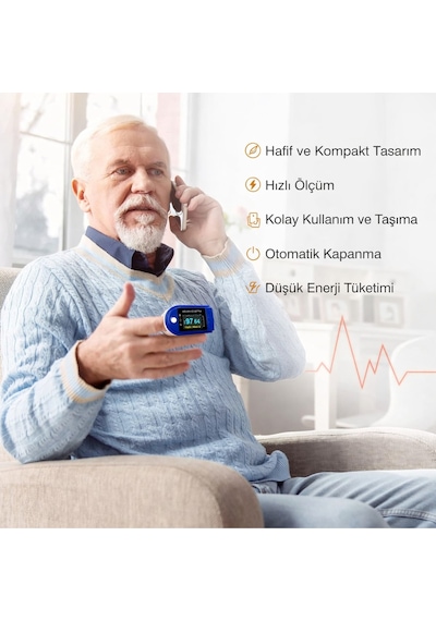 Parmak Tipi Oksimetre Spo2 Nabız Ölçer Dijital Taşınabilir Sağlık Ölçüm Cihazı