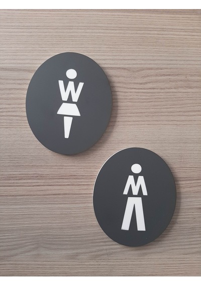 Mat Antrasit Seri Wc Yönlendirme Levha Seti