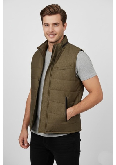 Bigazzi Erkek Spor Hakim Yaka Yelek Regular Kalıp 959-309 Bgl-st04875 Camel
