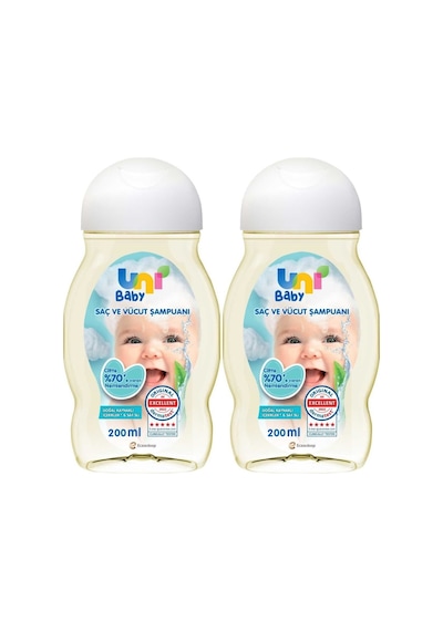 Uni Baby Bebek Saç ve Vücut Şampuanı 200 Ml Klasik 2'li Set
