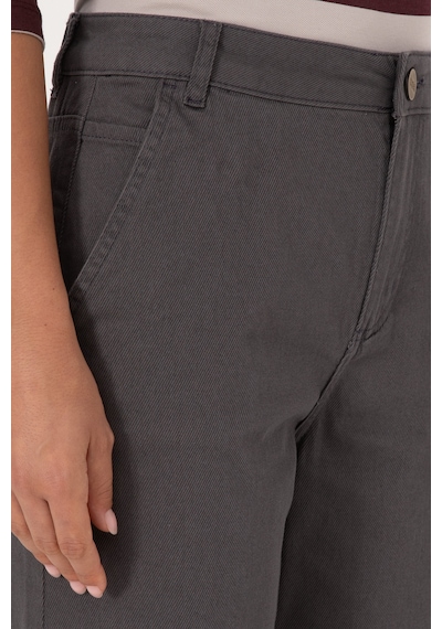 U.S. Polo Assn. Kadın Antrasit Straight Fit Kanvas Pantolon 50316895-VR006