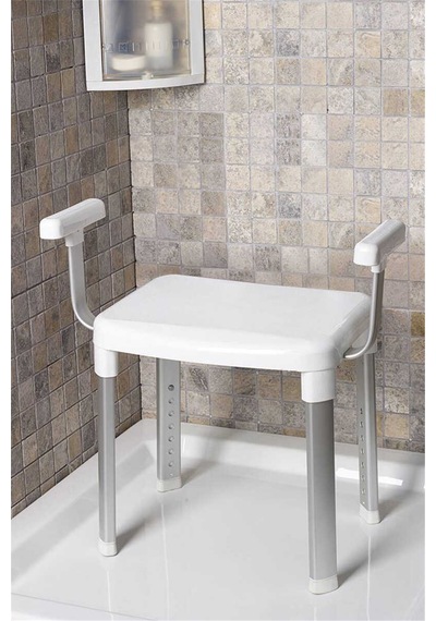Cappadocia Paslanmaz Alüminyum Kol Destekli Yaşlı Engelli Banyo Sandalyesi 130 Kg Kapasite -7300