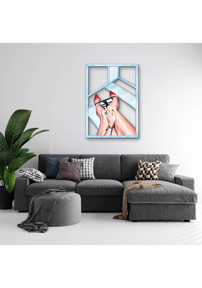 Kırmızı Topuklu Zarif Bacaklar Metal Tablo 47x65 Cm Çok Renkli