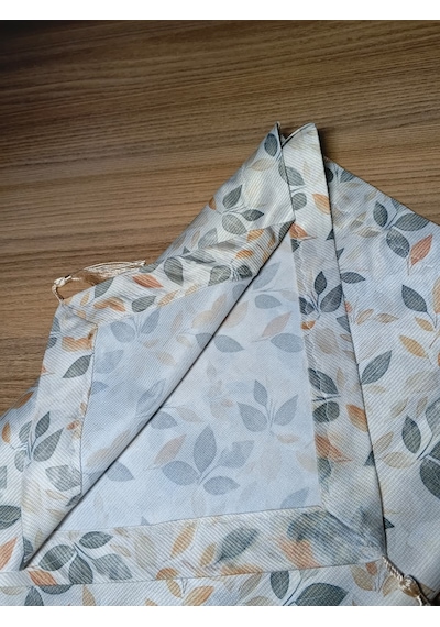 Qulothes Pamuklu Polyester Baskılı Kumaş Özel Püsküllü Zikzak Dikiş Runner Çok Renkli