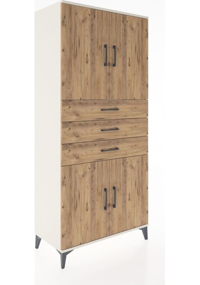 Hyperion Dolap 3 Raflı 3 Çekmeceli 4 Kapaklı 88x44x195 Aytaşı... Aytaşı