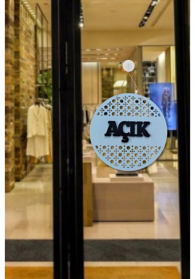 Rattan Model Açık-kapalı Tabelası - Beyaz