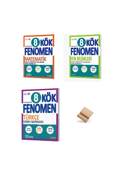 Fenomen Lgs 2027 Matematik Fen Bilimleri Ve Türkçe 3lü Set Kök Soru Bankası + Telefon Standı