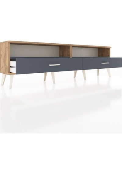 Arges Tv Ünitesi 2 Raflı 2 Çekmeceli 176x30x51 Çam-antrasit/antrasit Antrasıt/antrasıt Arges Tv Ünitesi 2 Raflı 2 Çekmeceli 176x30x51 Çam-antrasit/antrasit Antrasıt/antrasıt