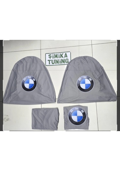 Bmw Gri Oto Servis Kılıfı Ön Arka Kılıf 4 Parça Arka 2 Parca Logolu Esnek Likralı 1.kalite Yıkanabi 1 Takım