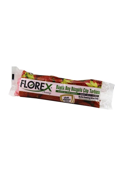 250 Adet Florex-502 Çilek Kokulu Büzgülü Büyük 10pcs 65x70cm Çöp Torbası 25x10 250 5468