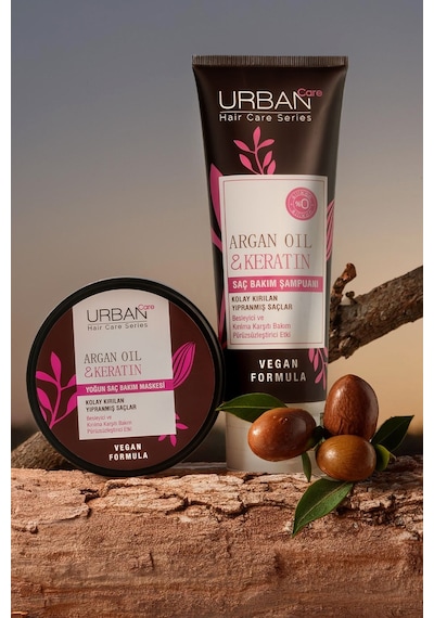 Argan Oil & Keratin Kolay Kırılan Yıpranmış Saçlara Duş Öncesi Saç Bakım Maskesi 12'li Set
