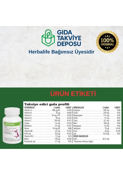 Herbalife2 Vitamin Ve Mineral Kompleks Kadınlar İçin 60 Tablet
