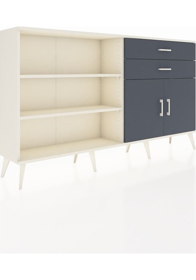 Arges Konsol 3 Raflı 2 Çekmeceli 2 Kapaklı 176x30x99 Aytaşı-antra Aytaşı-antrasit