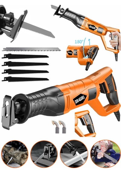 Dragro GRZ-tlk9000 Turuncu 5 Uç 9000 Sjs 6 Kademe Devir Ayarli Bakir Sargili Beton Tuğla Kemik Kesme Tilki Kuyruğu