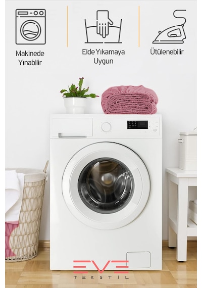 Eve Tekstil Pamuklu Çift Kişilik Rainforce Kumaş Lastikli Çarşaf Ve Yastık Kılıfı Set Gül Kurusu