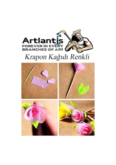 Krapon Kağıdı 10 Renk 50x200 Cm 1 Paket Grapon Kağıdı Karışık Renkli 10'lu Okul Sınıf Kreş Genel