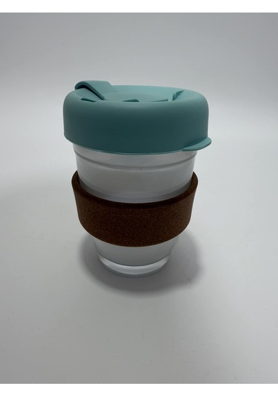 Mantar Halkalı Cam Kahve Bardağı 350ml Renkli