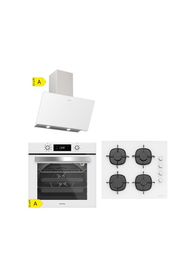 Silverline BO6504W01 - CS5335W01 -3457 Soho Beyaz Ankastre Set