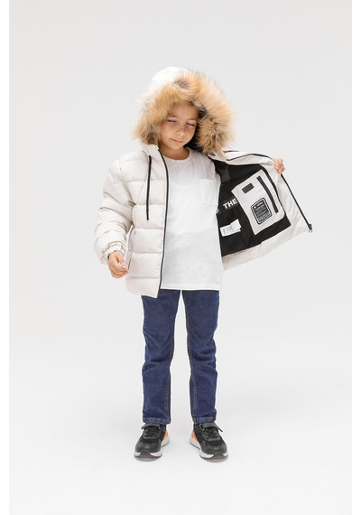 Benittokids Erkek Çocuk Natürel Kürklü Mont 51289 Bej