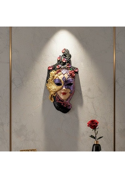 Maske Biblo Kırmızı 3 Boyutlu Duvar Süsü 27 Cm X 13 Cm 01