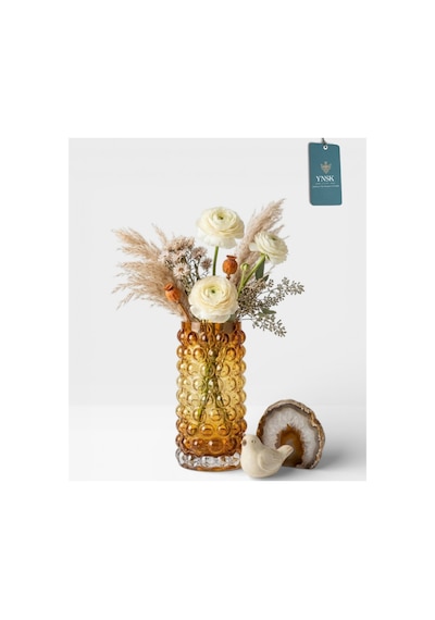 Chacha Home Luxury Bubble İthal Cam Vazo 23 Cm Bal