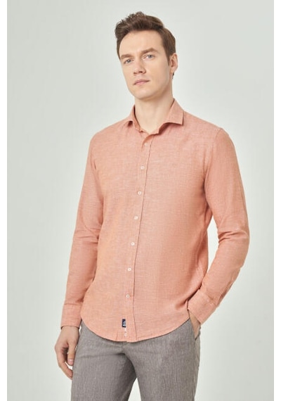 Bisse Erkek Slim Fit Uzun Kollu Spor Gömlek Kıremıt Gm23y231059 D26 Çok Renkli