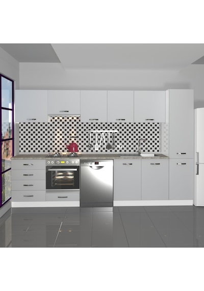 Decoraktiv Elite 325q Ankastre Fırın Modüllü Mdf Hazır Mutfak Dolabı - Tezgah Dahil - Buz Gri Açık Gri Decoraktiv Elite 325q Ankastre Fırın Modüllü Mdf Hazır Mutfak Dolabı - Tezgah Dahil - Buz Gri Açık Gri
