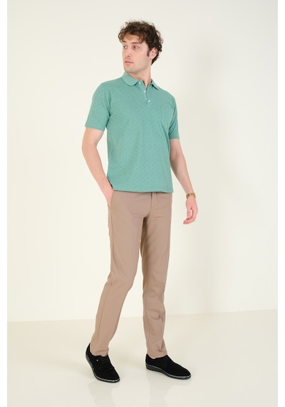 Giyim Dünyası Erkek Desenli Cepli Polo Yaka T-shirt Mint 001