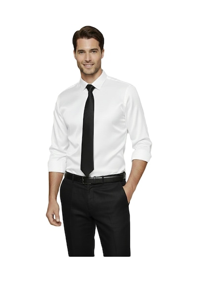 Deepsea Beyaz Slim Fit Erkek Gömlek Kolay Ütülenen Nefes Alan Kumaş, Dört Mevsim Şıklık 2608515 Beyaz