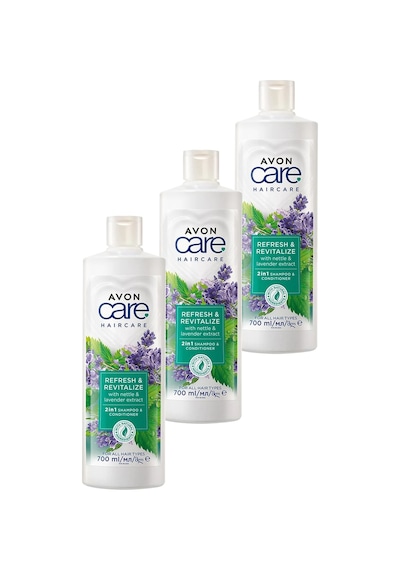 Avon Care Isırgan Otu Ve Lavanta Özleri Içeren Şampuan Ve Saç Kremi 700 Ml. Üçlü Set