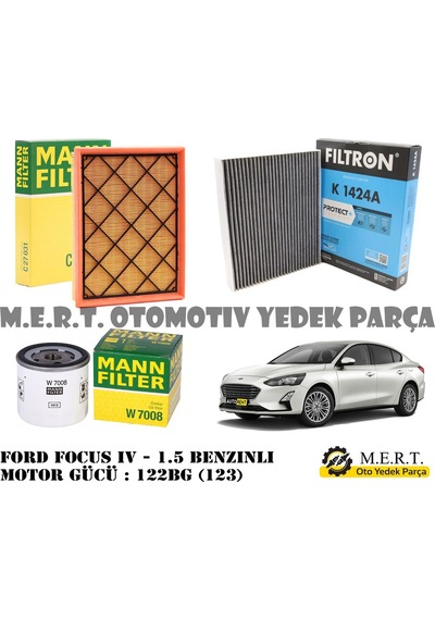 Ford Kuga 1.5 Ecoboost Benzinli Filtre Bakım Seti 2019-