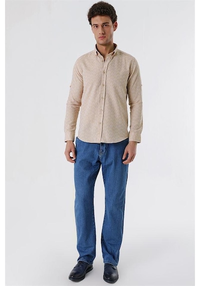 İmza Bej Kısalabilir Kollu Desenli Jakarlıcepsiz %100 Pamuk Casual Slim Fit Gömlek 1004230181-bej Bej İmza Bej Kısalabilir Kollu Desenli Jakarlıcepsiz %100 Pamuk Casual Slim Fit Gömlek 1004230181-bej Bej
