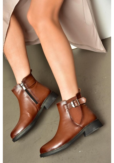Fox Shoes R374050209 Taba Alçak Tabanlı Kadın Bot Taba