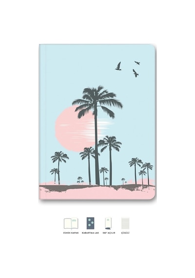 Naturel Mini Defter Çizgili Palmiye 14x20 Cm